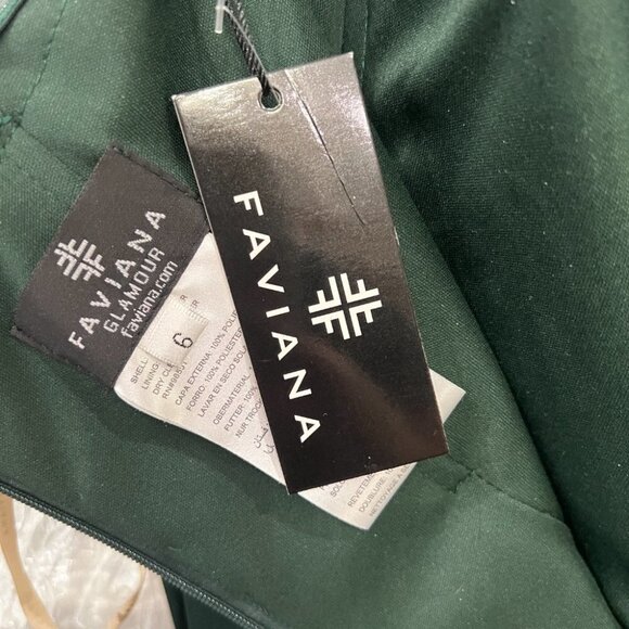 NWT Faviana Emerald Green Strapless Formal Gown $395 - Picture 13 of 14